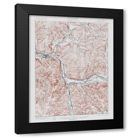 Salamanca New York Quad - USGS 1900 Black Modern Wood Framed Art Print by USGS