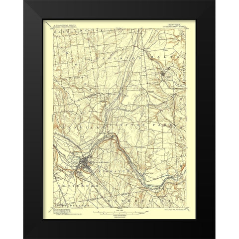 Schenectady New York Quad - USGS 1898 Black Modern Wood Framed Art Print by USGS