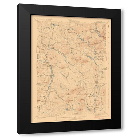 Santa Clara New York Quad - USGS 1921 Black Modern Wood Framed Art Print with Double Matting by USGS