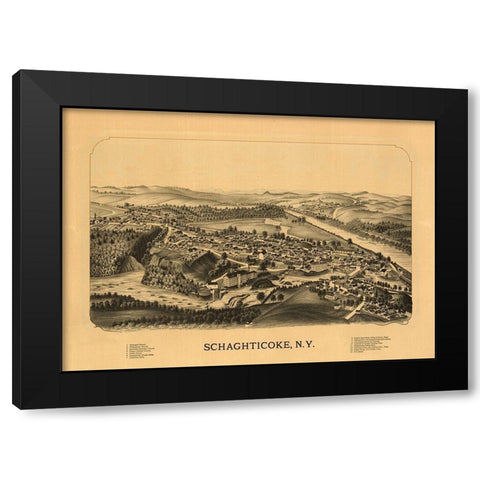 Schaghticoke New York  Black Modern Wood Framed Art Print with Double Matting by Unknown