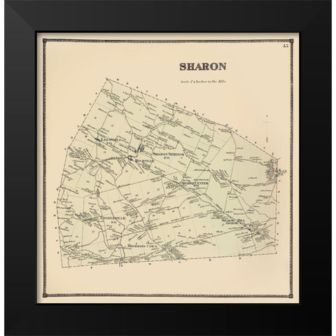 Sharon New York Landowner - Stone 1866 Black Modern Wood Framed Art Print by Stone
