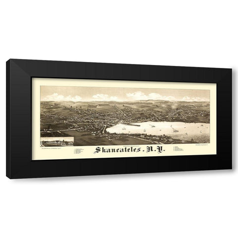Skaneateles New York - Burleigh 1884  Black Modern Wood Framed Art Print by Burleigh