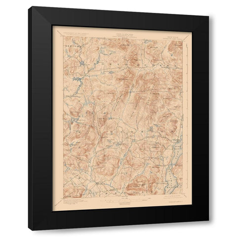 Schroon Lake New York Sheet - USGS 1897 Black Modern Wood Framed Art Print with Double Matting by USGS