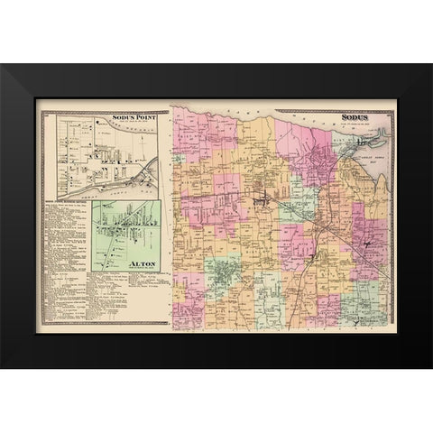 Sodus, Sodus Point, Alton New York Landowner Black Modern Wood Framed Art Print by Beers