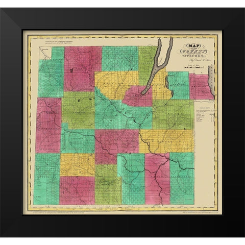 Steuben New York Landowner - Burr 1829 Black Modern Wood Framed Art Print by Burr