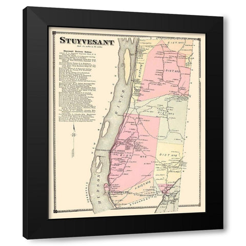 Stuyvesant New York Landowner - Beers 1873 Black Modern Wood Framed Art Print with Double Matting by Beers