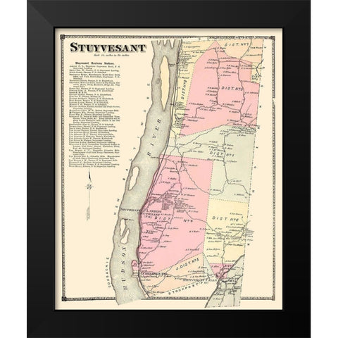 Stuyvesant New York Landowner - Beers 1873 Black Modern Wood Framed Art Print by Beers