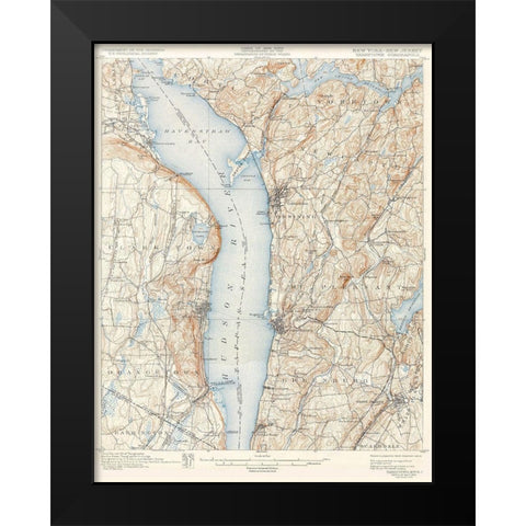 Tarrytown New York New Jersey Quad - USGS 1902 Black Modern Wood Framed Art Print by USGS