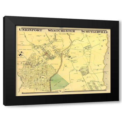 Union Port, Westchester New York Landowner Black Modern Wood Framed Art Print by Beers