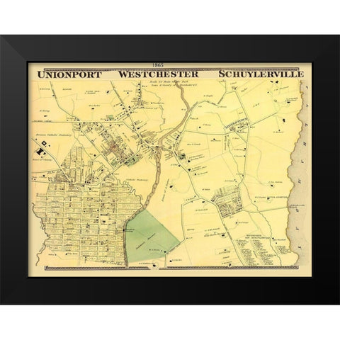 Union Port, Westchester New York Landowner Black Modern Wood Framed Art Print by Beers