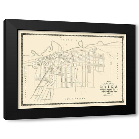 Utica New York - Francis 1875  Black Modern Wood Framed Art Print by Francis