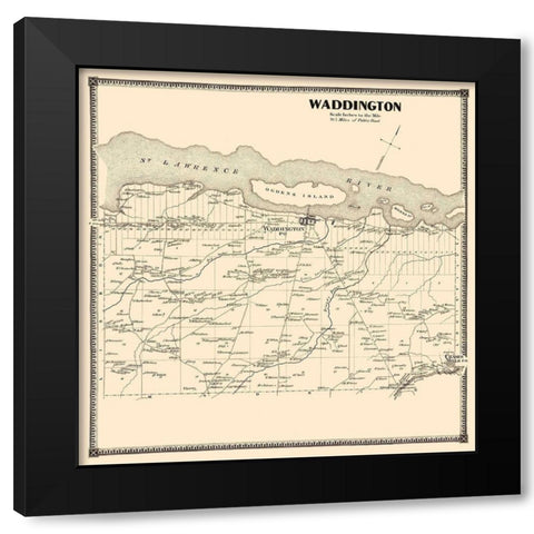 Waddington New York Landowner - Stone 1865 Black Modern Wood Framed Art Print with Double Matting by Stone