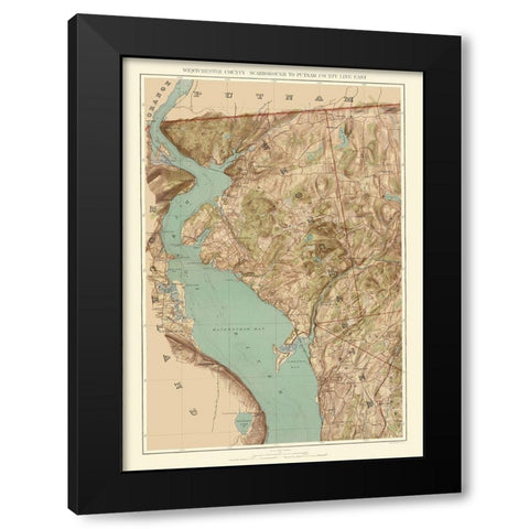 Westchester New York - Bien 1891 Black Modern Wood Framed Art Print with Double Matting by Bien