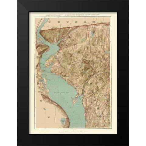 Westchester New York - Bien 1891 Black Modern Wood Framed Art Print by Bien