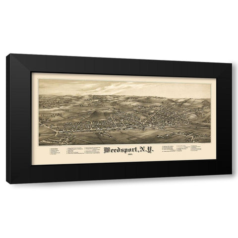 Weedsport New York - Burleigh 1885  Black Modern Wood Framed Art Print with Double Matting by Burleigh