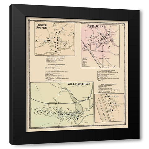 Center Sq, Sand Bank, Williamstown, Seneca Hill Black Modern Wood Framed Art Print by Stone