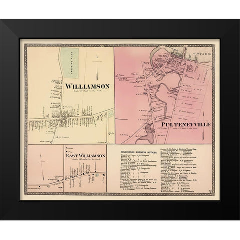 Williamson, Pulteneyville New York Landowner Black Modern Wood Framed Art Print by Beers
