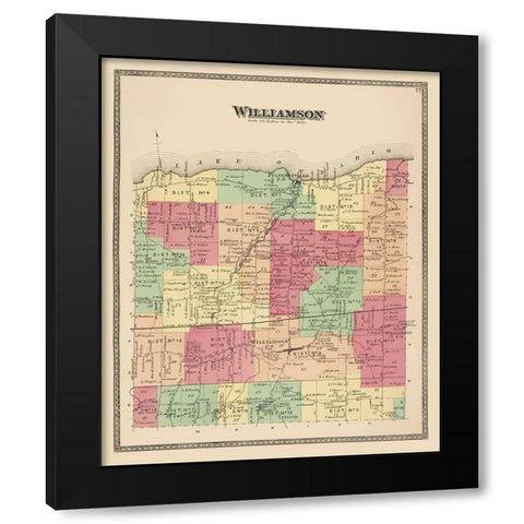 Williamson New York Landowner - Beers 1874 Black Modern Wood Framed Art Print with Double Matting by Beers