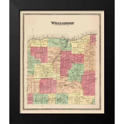 Williamson New York Landowner - Beers 1874 Black Modern Wood Framed Art Print by Beers