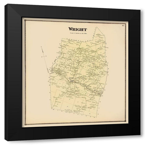 Wright New York Landowner - Stone 1866 Black Modern Wood Framed Art Print with Double Matting by Stone