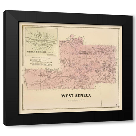 West Seneca New York Landowner - Stone 1866 Black Modern Wood Framed Art Print with Double Matting by Stone