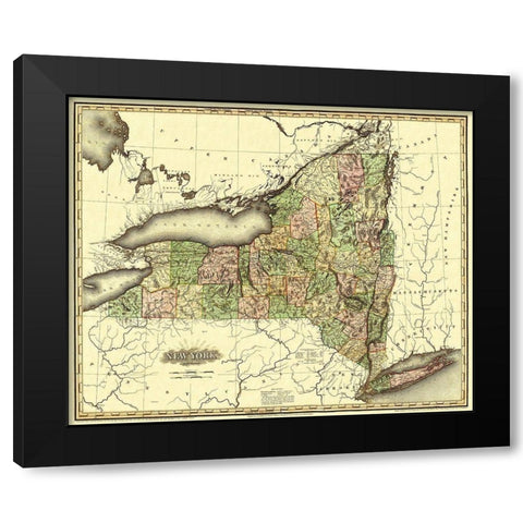 New York - Tanner 1819 Black Modern Wood Framed Art Print with Double Matting by Tanner