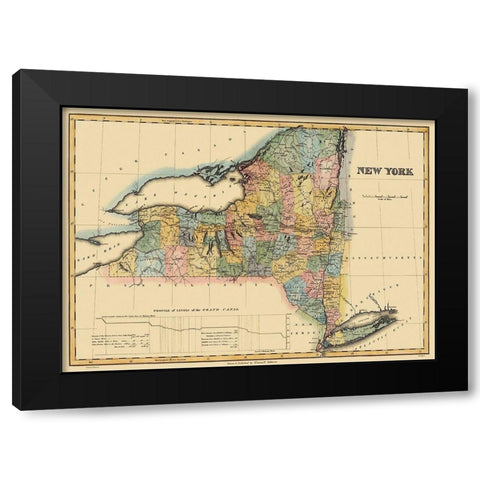 New York - Lucas 1823 Black Modern Wood Framed Art Print with Double Matting by Lucas
