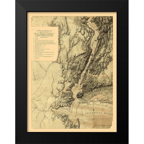New York - Howe 1776  Black Modern Wood Framed Art Print by Howe