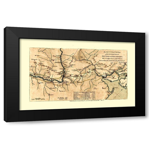 New York - Pyle 1777  Black Modern Wood Framed Art Print by Pyle