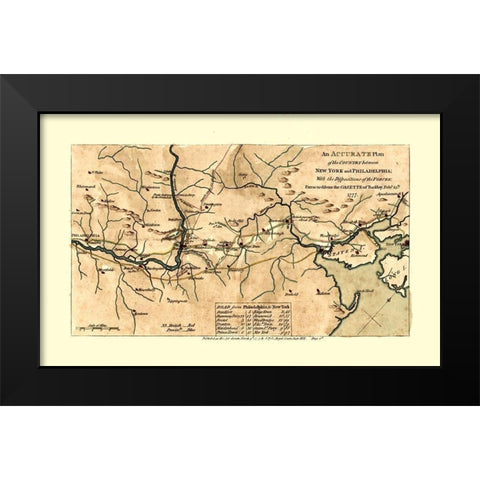 New York - Pyle 1777  Black Modern Wood Framed Art Print by Pyle