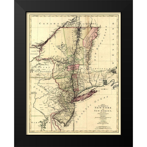 New York - Lotter 1777  Black Modern Wood Framed Art Print by Lotter