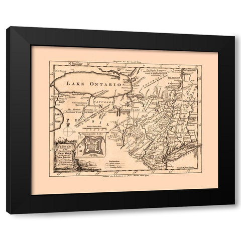 New York - Kitchin 1756  Black Modern Wood Framed Art Print with Double Matting by Kitchin