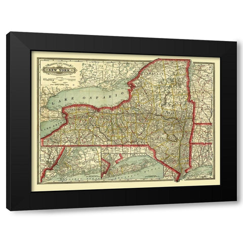 New York - Craig 1888  Black Modern Wood Framed Art Print with Double Matting by Craig