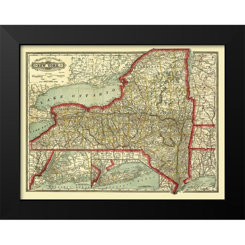 New York - Craig 1888  Black Modern Wood Framed Art Print by Craig