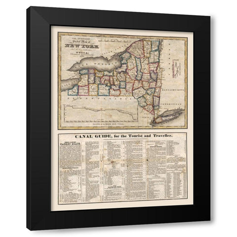 New York - Williams 1826  Black Modern Wood Framed Art Print with Double Matting by Williams