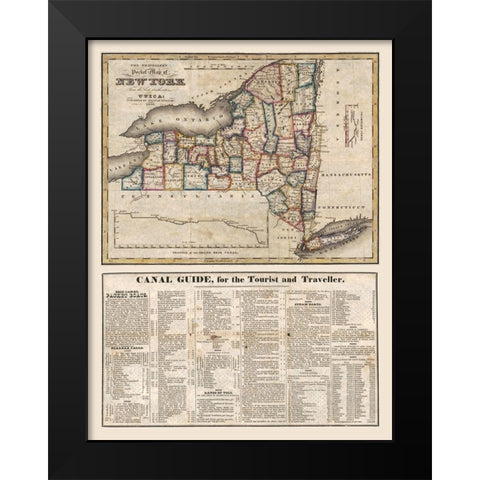 New York - Williams 1826  Black Modern Wood Framed Art Print by Williams