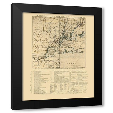New York - Howe 1776  Black Modern Wood Framed Art Print with Double Matting by Howe
