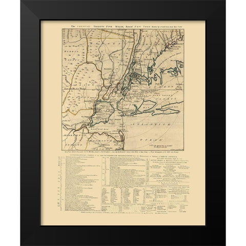 New York - Howe 1776  Black Modern Wood Framed Art Print by Howe