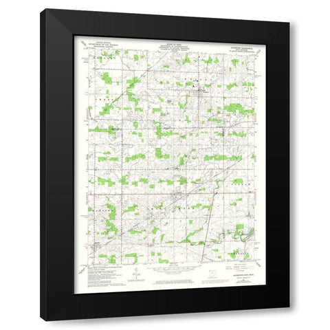 Alvordton Ohio Quad - USGS 1961 Black Modern Wood Framed Art Print with Double Matting by USGS