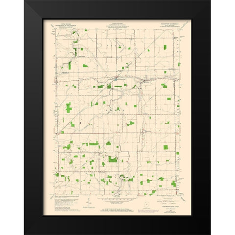 Assumption Ohio Quad - USGS 1960 Black Modern Wood Framed Art Print by USGS