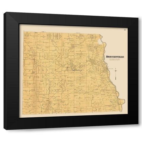 Brecksville Ohio Landowner - Cram 1892 Black Modern Wood Framed Art Print with Double Matting by Cram