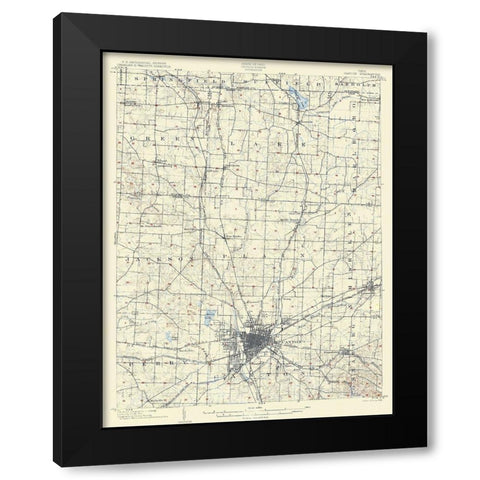 Canton Ohio Quad - USGS 1903 Black Modern Wood Framed Art Print by USGS
