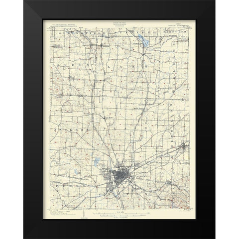 Canton Ohio Quad - USGS 1903 Black Modern Wood Framed Art Print by USGS