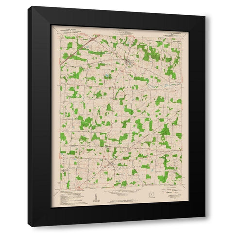 Chesterville Ohio Quad - USGS 1961 Black Modern Wood Framed Art Print with Double Matting by USGS
