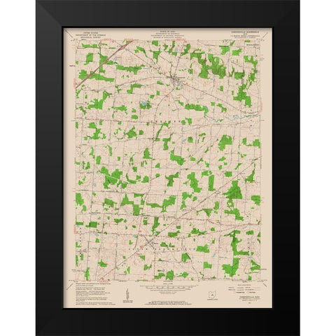 Chesterville Ohio Quad - USGS 1961 Black Modern Wood Framed Art Print by USGS