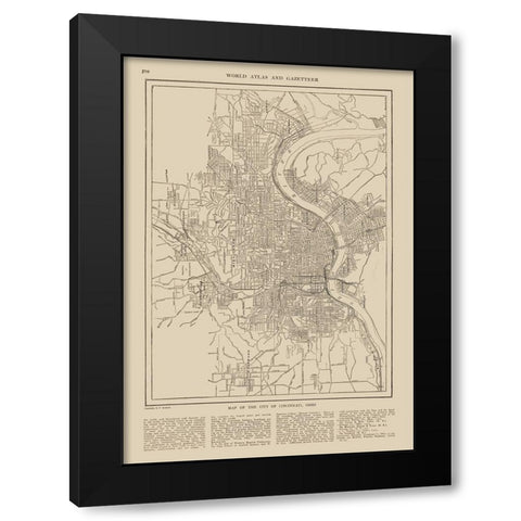 Cincinnati  Ohio - Reynold 1921 Black Modern Wood Framed Art Print by Reynold