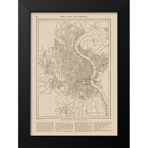 Cincinnati  Ohio - Reynold 1921 Black Modern Wood Framed Art Print by Reynold