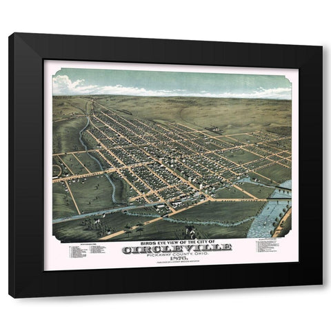 Circleville Ohio - Stoner 1876  Black Modern Wood Framed Art Print with Double Matting by Stoner