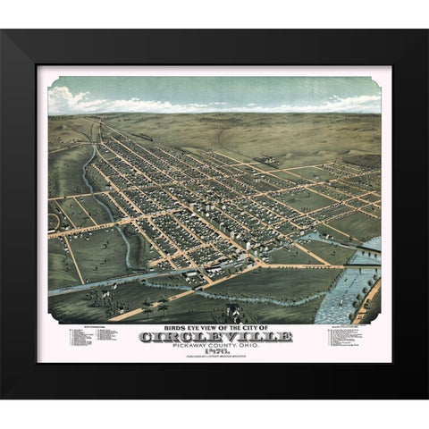 Circleville Ohio - Stoner 1876  Black Modern Wood Framed Art Print by Stoner