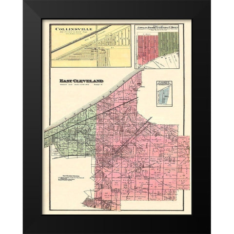 East Cleveland, Collinsville Ohio Landowner Black Modern Wood Framed Art Print by Titus